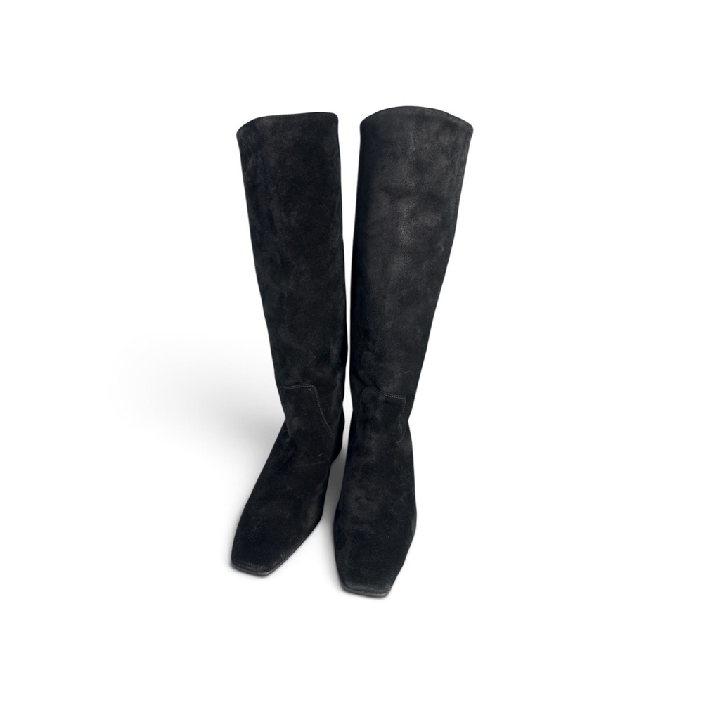 Steve Madden Dantelle Black Suede Square Toe Tall Boots DANT03S1 Size 8.5M